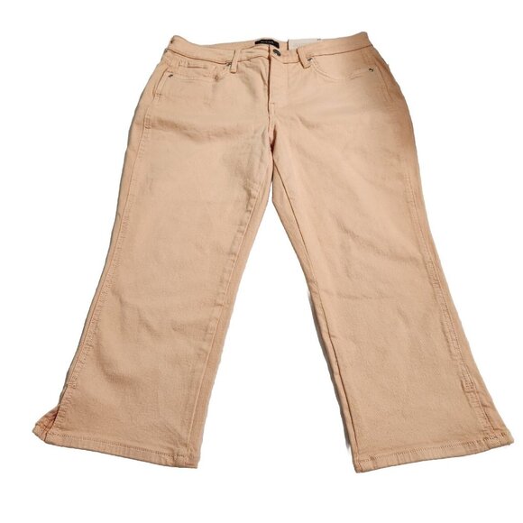NYDJ Denim - NYDJ Chloe Capri crop stretch Jeans Women's Size 8P Melon Side Slits  NWT ---7